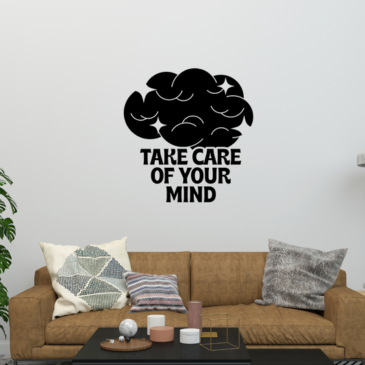 'Take Care Your Mind' Aesthetic Wall Sticker